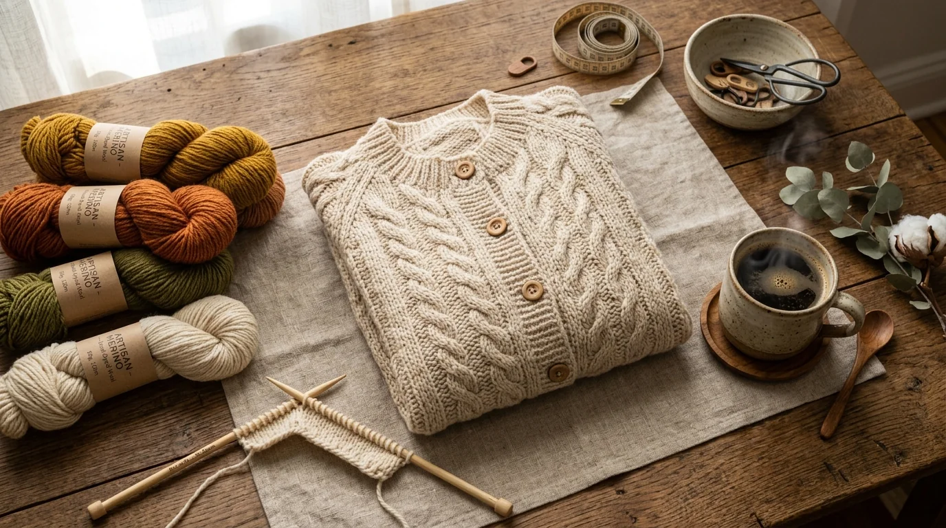 Cozy knit cardigan background